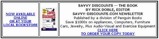 Savvy Discounts - The Book, Order from Amazon