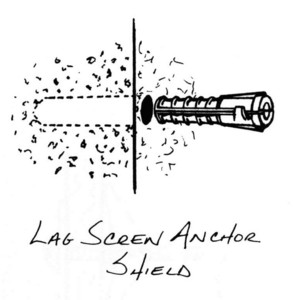 lag screen anchor 
sheild, home hardware
