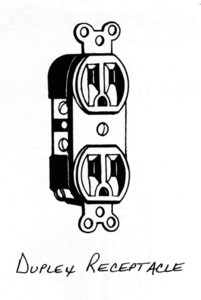DUPLEX RECEPTACLE, 
electrical hardware