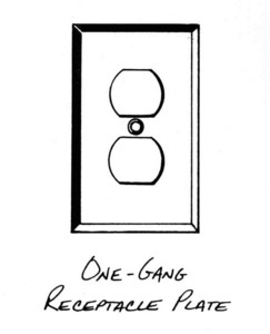 one-gang receptacle 
plate, electrical hardware