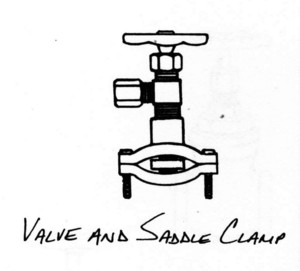 valve and saddle clamp,
 plumbing